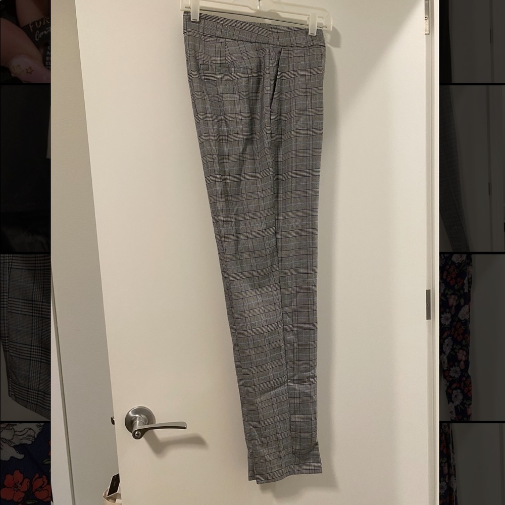 High waisted plaid pants